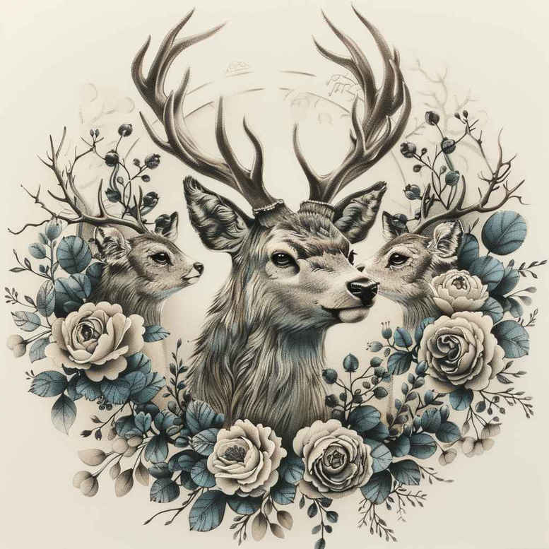 animals-with-ornamental-details – tattoo design ideas free ai generated – realism-refined-lines – for-nape – Gallery: other-animals-inkby-ai