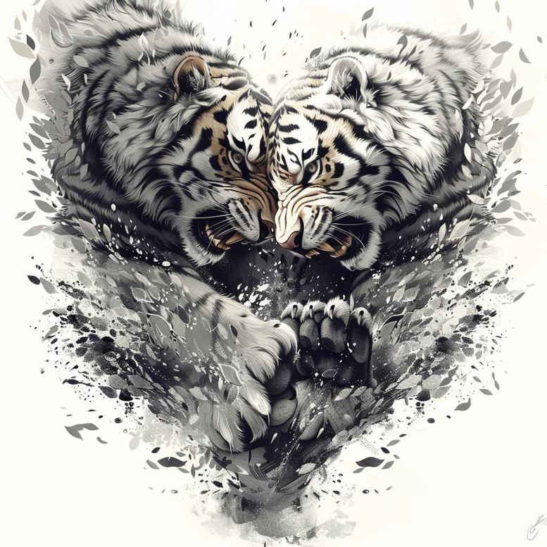 animals-with-shading – tattoo design ideas free ai generated – neotraditional-refined-color-palette – for-lower-chest – Gallery: other-animals-inkby-ai