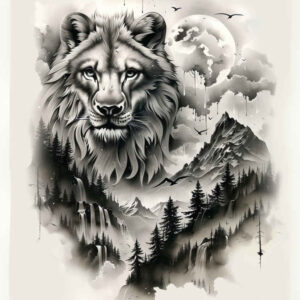 animals-with-shading – tattoo design ideas free ai generated – realism-sharp-focus – for-lower-thigh – Gallery: other-animals-inkby-ai