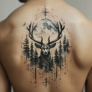 animals-with-symbols – tattoo design ideas free ai generated – neotraditional-subtle-tone – for-sternum – Gallery: other-animals-inkby-ai