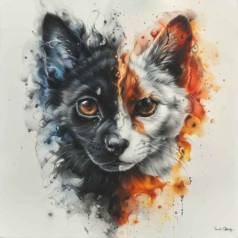 animals-with-tenderness – tattoo design ideas free ai generated – neotraditional-dynamic-color – for-lower-thigh – Gallery: other-animals-inkby-ai