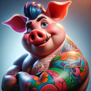 animals-with-tenderness – tattoo design ideas free ai generated – neotraditional-layered-shading – for-elbow – Gallery: other-animals-inkby-ai