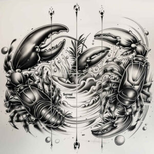 animals-with-wave – tattoo design ideas free ai generated – surrealism-phantom-shadows – for-side-torso – Gallery: other-animals-inkby-ai