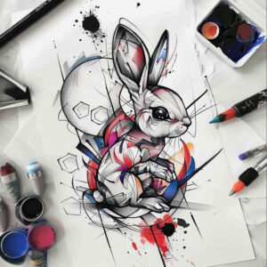 artistic-animals – tattoo design ideas free ai generated – neotraditional-bold-color-blocks – for-back-shoulder – Gallery: other-animals-inkby-ai