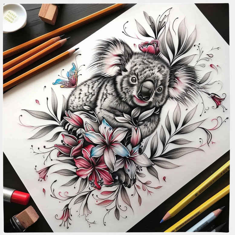 exotic-animals – tattoo design ideas free ai generated – neotraditional-expressive-color – for-spine – Gallery: other-animals-inkby-ai