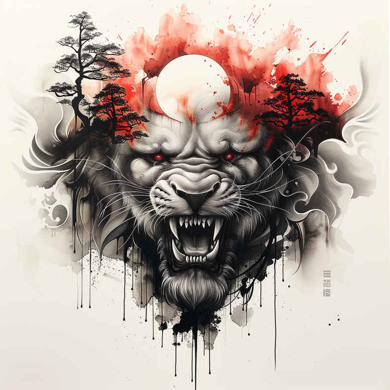 exotic-animals – tattoo design ideas free ai generated – surrealism-unreal – for-neck – Gallery: other-animals-inkby-ai