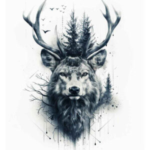 forest-animals – tattoo design ideas free ai generated – surrealism-symbolism – for-side – Gallery: other-animals-inkby-ai