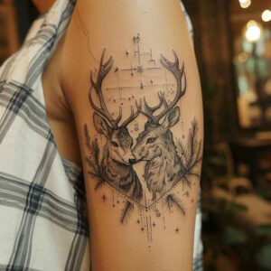 mammals – tattoo design ideas free ai generated – neotraditional-dynamic-color – for-lower-chest – Gallery: other-animals-inkby-ai