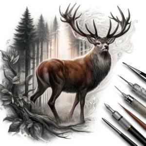mystical-animals – tattoo design ideas free ai generated – realism-contrast-play – for-lower-back – Gallery: other-animals-inkby-ai