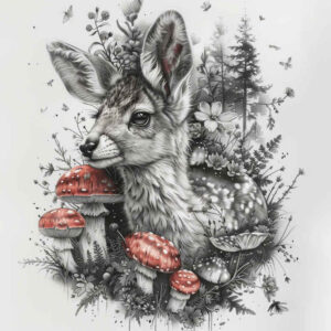 other-animals tattoo design ideas Surrealism translucent layers gentle for chest