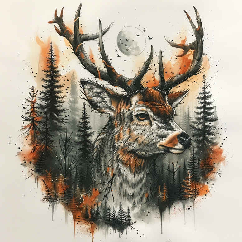 other-animals tattoo design ideas Surrealism hyperreal natural texture for shoulder blade
