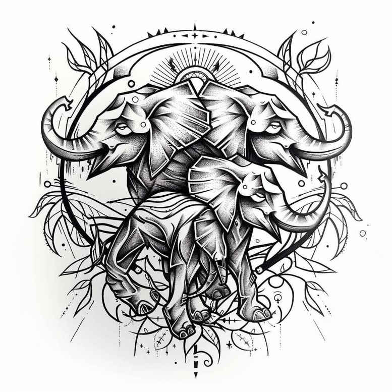 other-animals tattoo design ideas expressive lines naturalistic for nape
