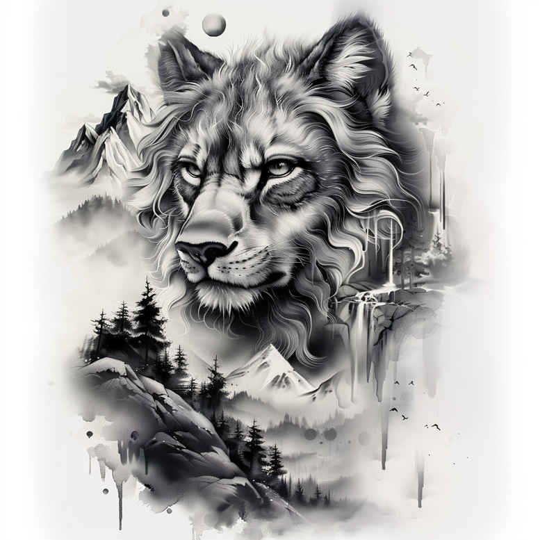 other-animals tattoo design ideas Surrealism shadow play powerful for full back