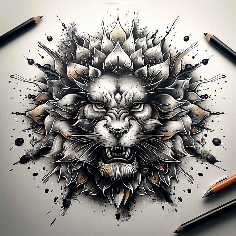 other-animals tattoo design ideas dreamlike powerful for neck