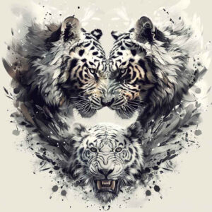 other-animals tattoo design ideas Surrealism chromatic aberration symbolic animals for upper shoulder