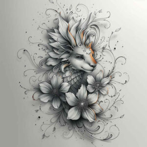 other-animals tattoo design ideas realistic contrast symbolic for sternum