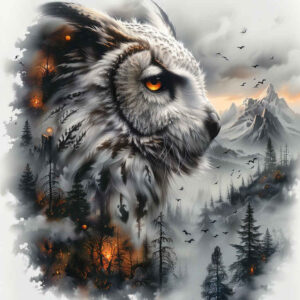 other-animals tattoo design ideas Surrealism translucent layers tribal style for knee