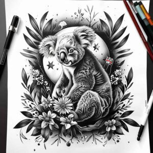 other-animals tattoo design ideas bold color blocks tribal style for upper arm