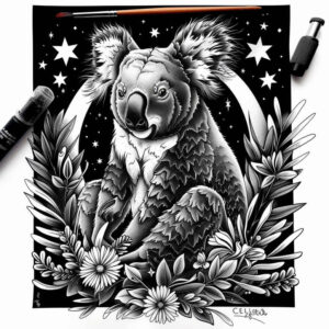 other-animals tattoo design ideas Surrealism psychedelic wildlife courage and power