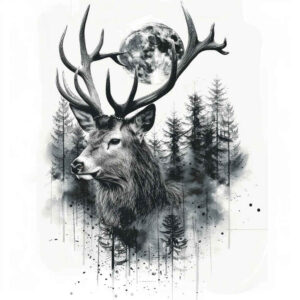 tropical-animals – tattoo design ideas free ai generated – surrealism-imaginative – for-scapula – Gallery: other-animals-inkby-ai