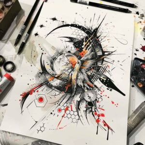 water-animals – tattoo design ideas free ai generated – surrealism-subconscious-themes – for-upper-back – Gallery: other-animals-inkby-ai