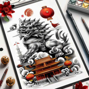 asian-calligraphy – tattoo design ideas free ai generated – realism-smooth-gradients – for-thigh – Gallery: other-asia-inkby-ai