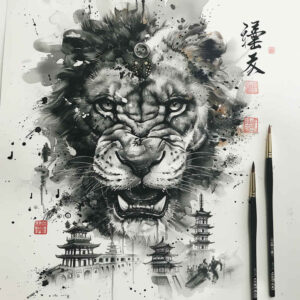 asian-calligraphy – tattoo design ideas free ai generated – surrealism-juxtaposition – for-toe – Gallery: other-asia-inkby-ai
