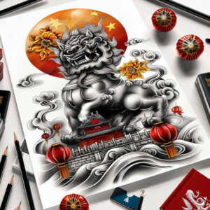 asian-dancer – tattoo design ideas free ai generated – neotraditional-dynamic-color – for-full-back – Gallery: other-asia-inkby-ai
