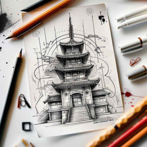 asian-geometric-motifs – tattoo design ideas free ai generated – neotraditional-color-depth – for-lower-thigh – Gallery: other-asia-inkby-ai