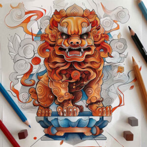 asian-geometric-motifs – tattoo design ideas free ai generated – realism-natural-look – for-neck – Gallery: other-asia-inkby-ai