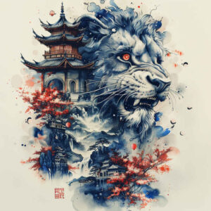 asian-spirituality – tattoo design ideas free ai generated – neotraditional-defined-outlines – for-sternum – Gallery: other-asia-inkby-ai
