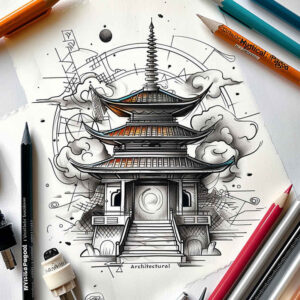 asian-water-motifs – tattoo design ideas free ai generated – surrealism-phantom – for-lower-chest – Gallery: other-asia-inkby-ai