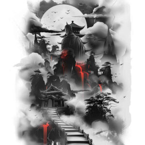asian-waves – tattoo design ideas free ai generated – neotraditional-layered-fill – for-full-back – Gallery: other-asia-inkby-ai
