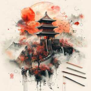 asian-waves – tattoo design ideas free ai generated – realism-tonal-depth – for-abdomen – Gallery: other-asia-inkby-ai