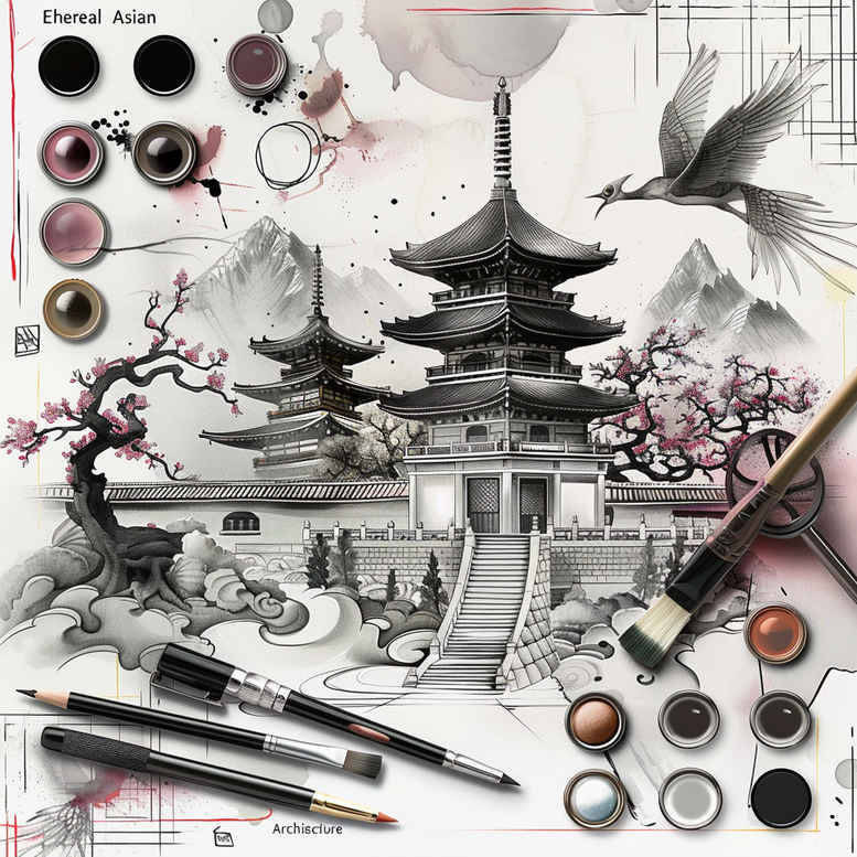 other-asia tattoo design ideas Realism soft highlights cherry blossoms for calf