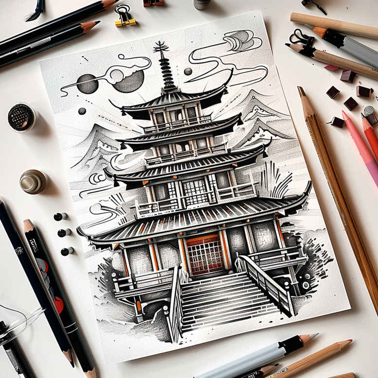 other-asia tattoo design ideas Surrealism psychedelic cherry blossoms meaning determination