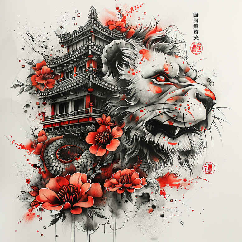 other-asia tattoo design ideas Realism smooth gradients cultural motifs symbol of endurance