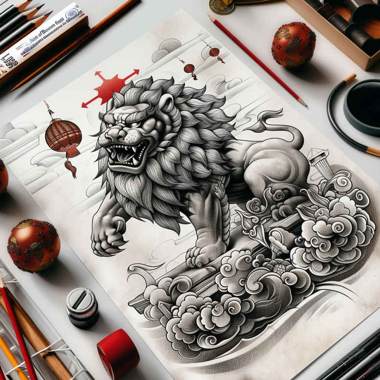 other-asia tattoo design ideas gradient fills dragons for lower chest