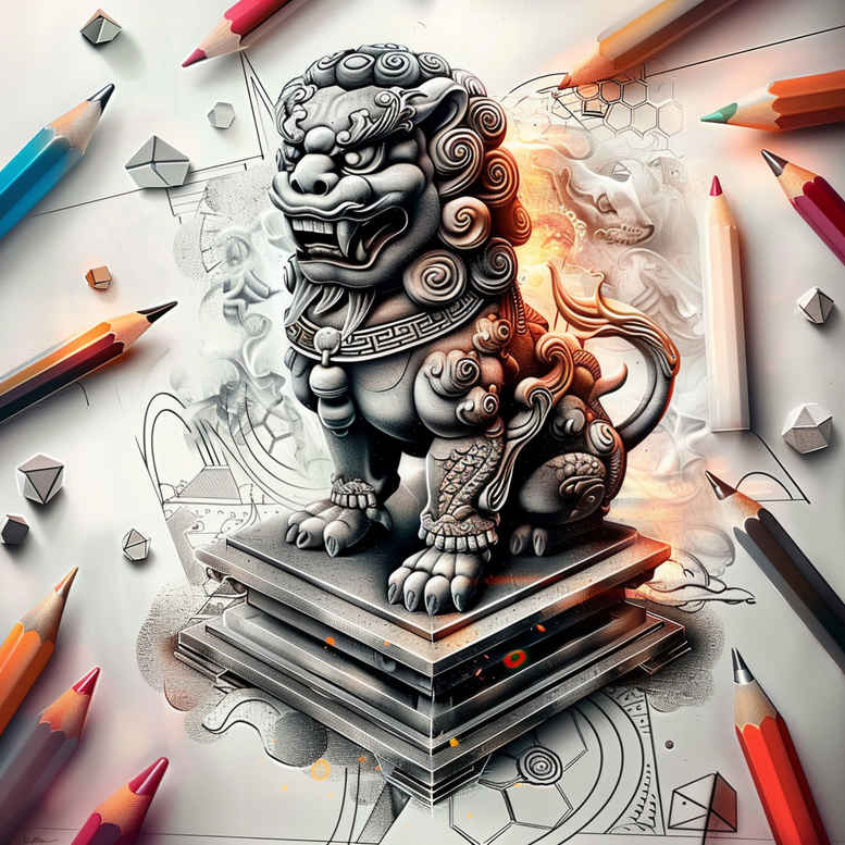 other-asia tattoo design ideas Surrealism shifting shapes symbolic for lower chest