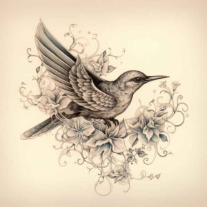bird-contour-tattoo – tattoo design ideas free ai generated – neotraditional-textural-detail – for-biceps – Gallery: other-birds-inkby-ai