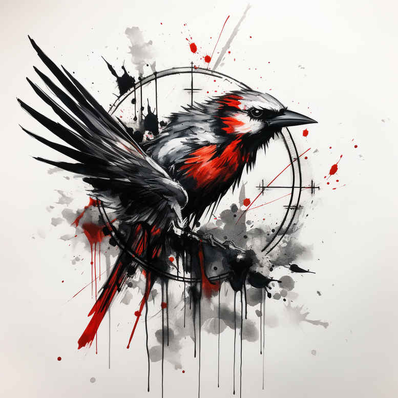 bird-contour-tattoo – tattoo design ideas free ai generated – realism-realistic-perspective – for-lower-back – Gallery: other-birds-inkby-ai