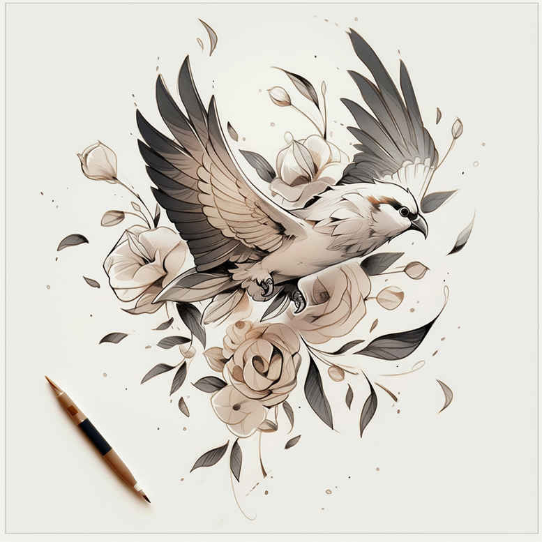 bird-in-flight-tattoo – tattoo design ideas free ai generated – realism-refined-highlights – for-wrist – Gallery: other-birds-inkby-ai