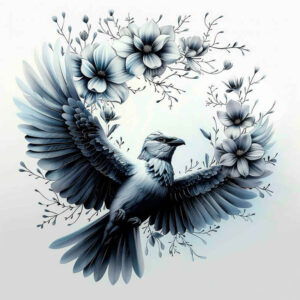 bird-light-effect-tattoo – tattoo design ideas free ai generated – neotraditional-decorative-detail – for-back – Gallery: other-birds-inkby-ai