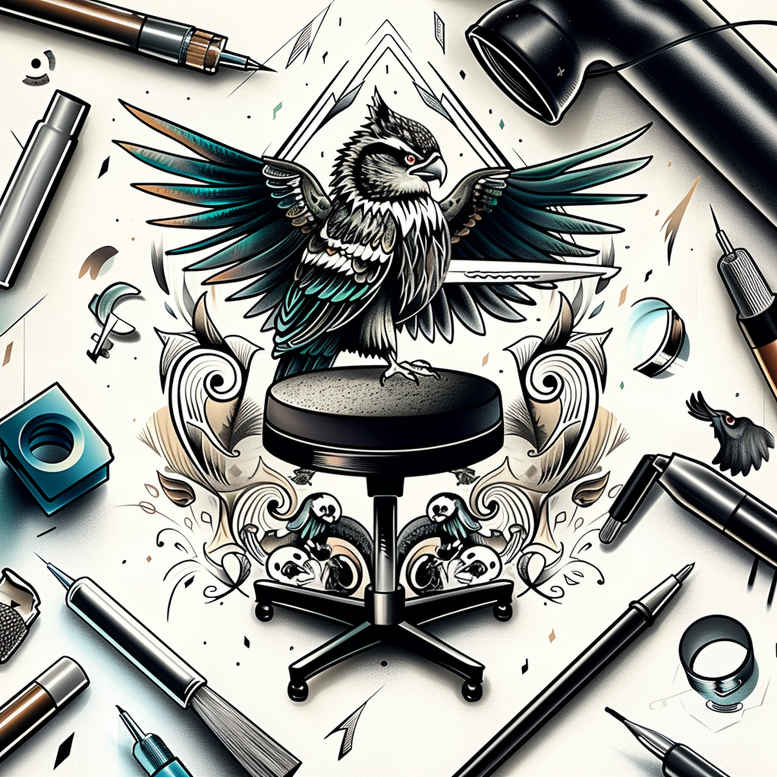 bird-light-effect-tattoo – tattoo design ideas free ai generated – neotraditional-decorative-elements – for-back-shoulder – Gallery: other-birds-inkby-ai