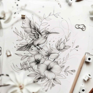bird-movement-tattoo – tattoo design ideas free ai generated – neotraditional-layered-fill – for-nape – Gallery: other-birds-inkby-ai