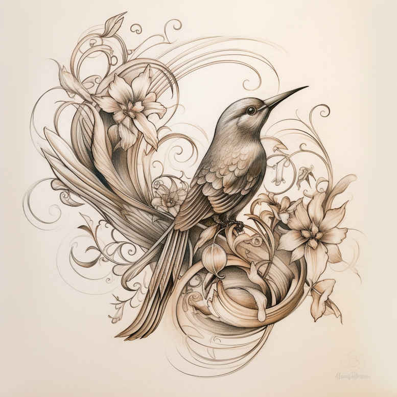 bird-of-prey-tattoo – tattoo design ideas free ai generated – neotraditional-accent-shading – for-back-shoulder – Gallery: other-birds-inkby-ai