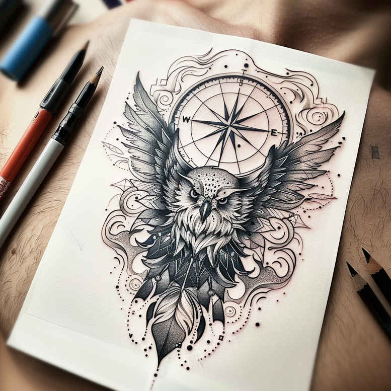 bird-symbol-tattoo – tattoo design ideas free ai generated – neotraditional-rich-shading – for-back – Gallery: other-birds-inkby-ai