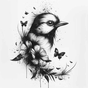 bird-symbol-tattoo – tattoo design ideas free ai generated – surrealism-spectral-hues – for-wrist-side – Gallery: other-birds-inkby-ai