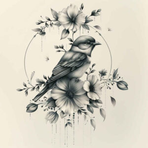 bird-tattoo – tattoo design ideas free ai generated – neotraditional-artistic-contrast – for-ribs – Gallery: other-birds-inkby-ai