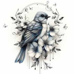 bird-tattoo – tattoo design ideas free ai generated – realism-natural-contrast – for-upper-chest – Gallery: other-birds-inkby-ai